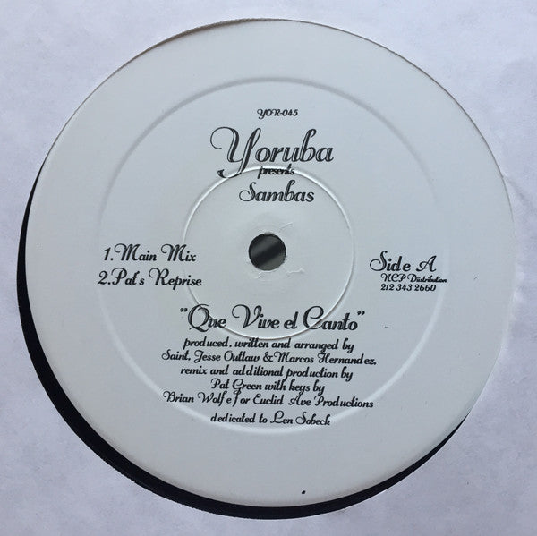 Sambas : Que Vive El Canto (12", TP)