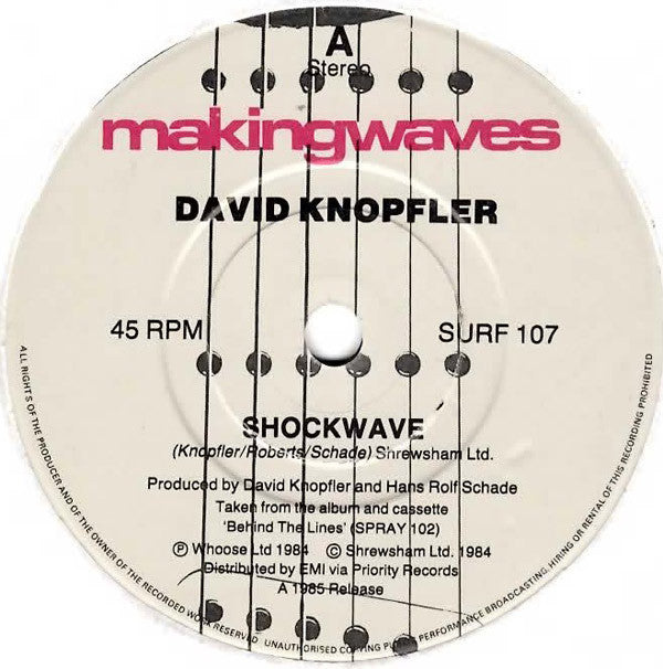 David Knopfler : Shockwave (7", Single)