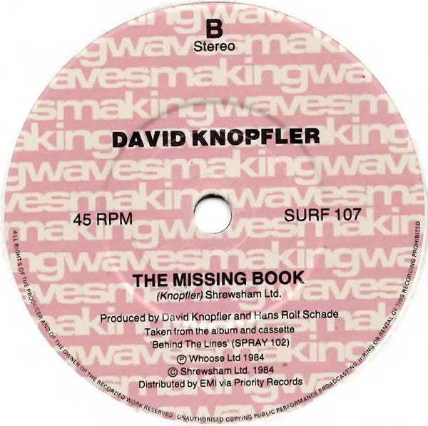 David Knopfler : Shockwave (7", Single)
