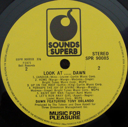 Dawn (5) Featuring Tony Orlando : Look At ..... Dawn (LP, Album, RE)