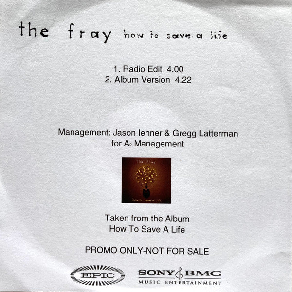 The Fray : How To Save A Life (CDr, Single, Promo)
