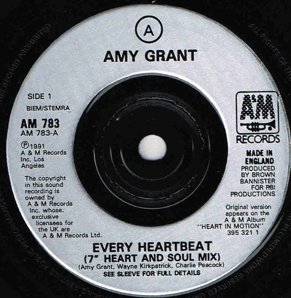 Amy Grant : Every Heartbeat (7", Single)