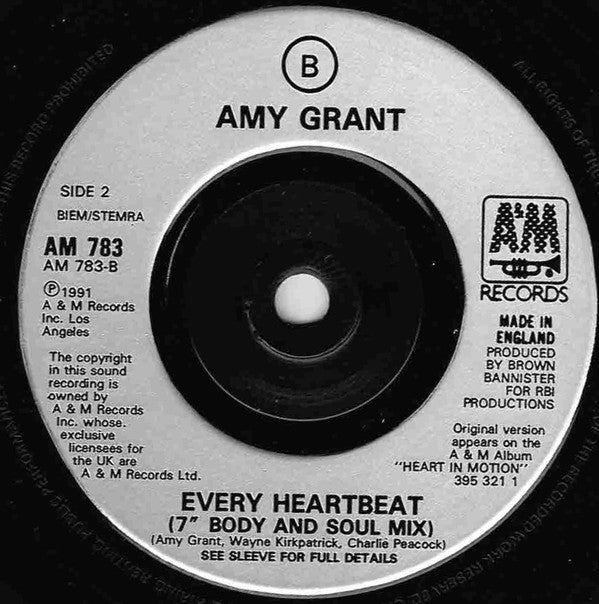 Amy Grant : Every Heartbeat (7", Single)