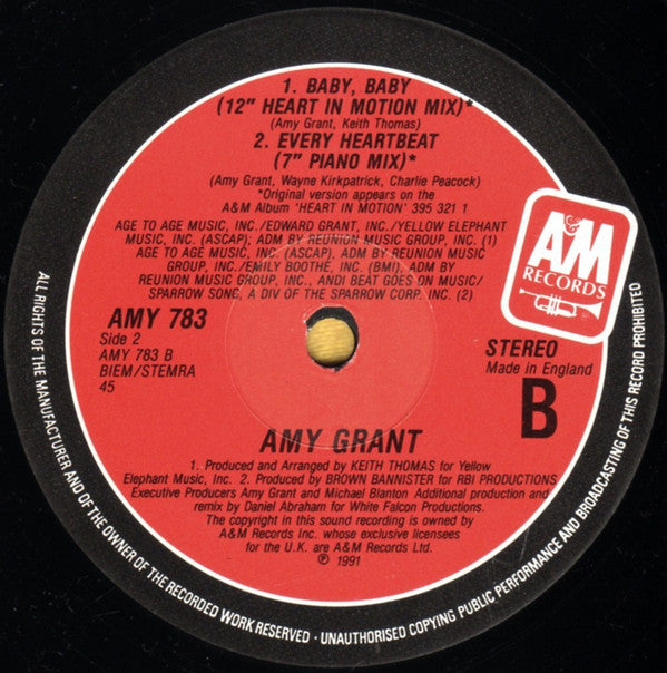 Amy Grant : Every Heartbeat (12", Single)