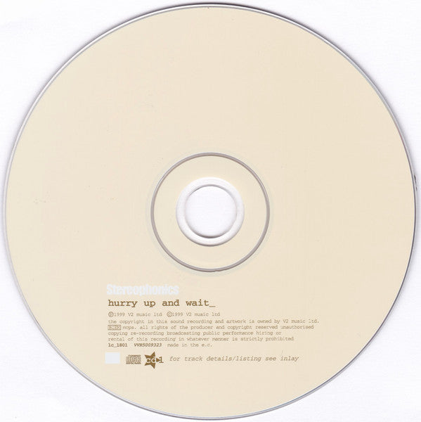 Stereophonics : Hurry Up And Wait (CD, Single, CD1)
