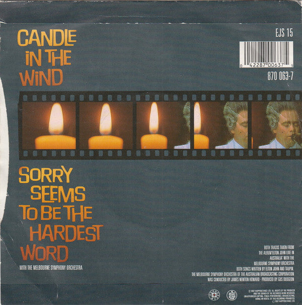 Elton John : Candle In The Wind (7", Single)