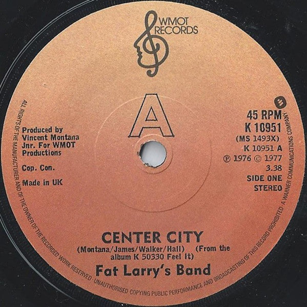 Fat Larry's Band : Center City (7", Single)