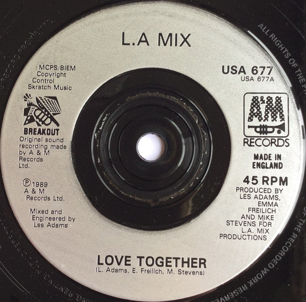 L.A. Mix : Love Together (7", Single, RE)