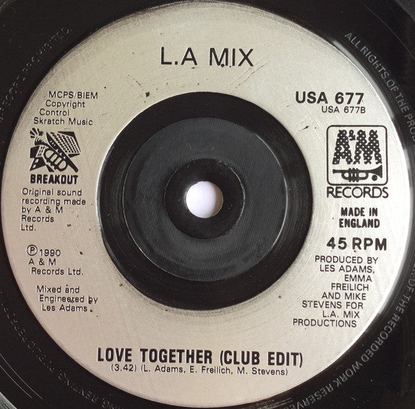 L.A. Mix : Love Together (7", Single, RE)