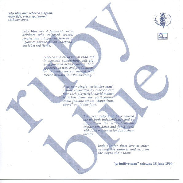 Ruby Blue : Primitive Man (7", Single)