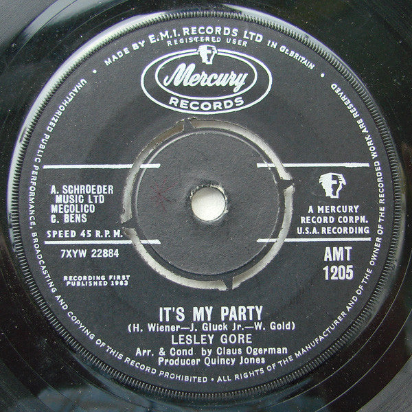 Lesley Gore : It's My Party  (7", Single)