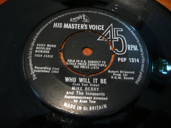 Mike Berry & The Innocents (9) : Who Will It Be (7")