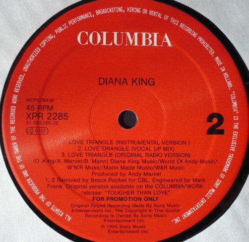 Diana King : Love Triangle (12", Promo)