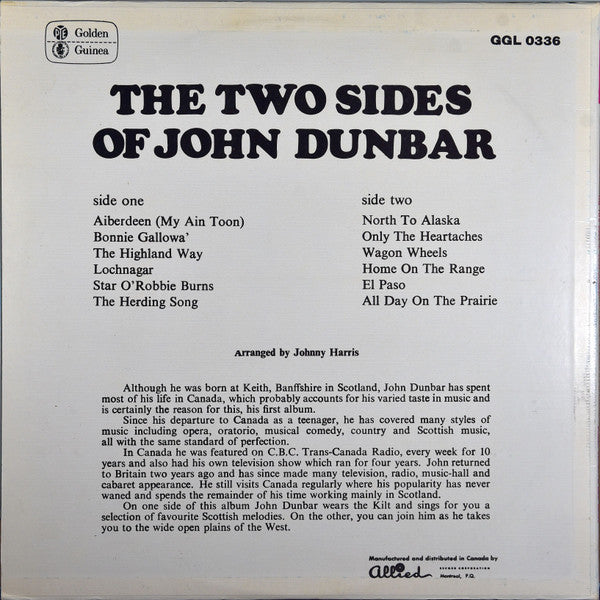 John Dunbar (3) : The Two Sides Of John Dunbar (LP, Album)