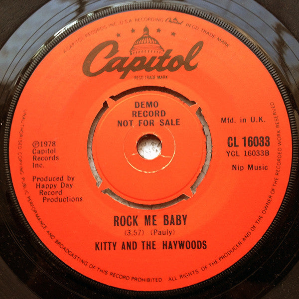 Kitty And The Haywoods : Disco Fairyland / Rock Me Baby (7", Promo)