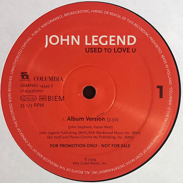 John Legend : Used To Love U (12", Promo)