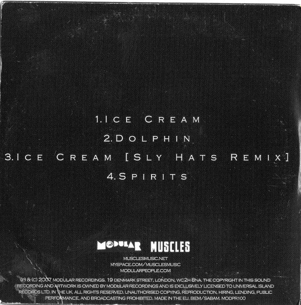 Muscles : Ice Cream (CD, Single, Promo)