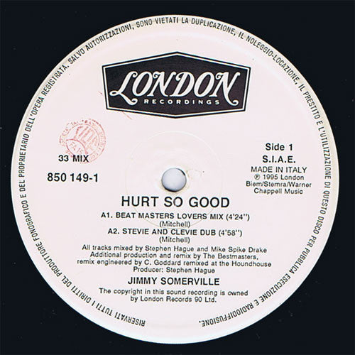 Jimmy Somerville : Hurt So Good (12")