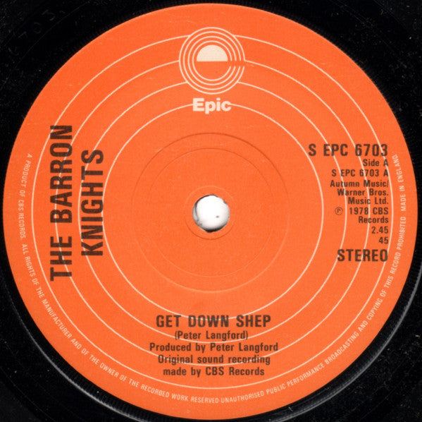 The Barron Knights : Get Down Shep (7", Single)