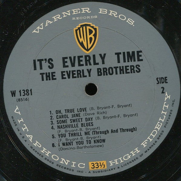 The Everly Brothers* : It's Everly Time (LP, Album, Mono)