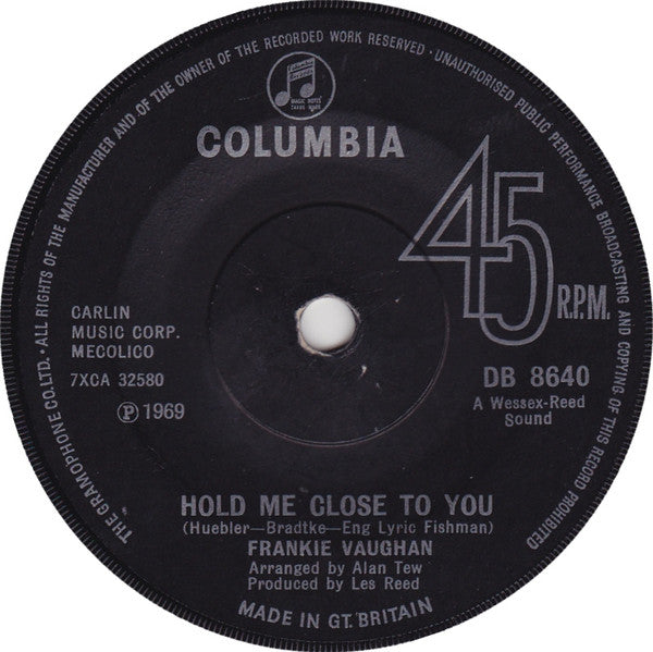 Frankie Vaughan : Hideaway (7", Single)