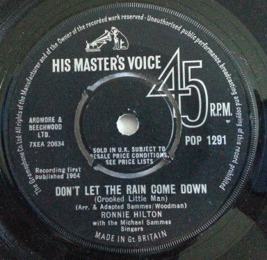 Ronnie Hilton : Don't Let The Rain Come Down (7")