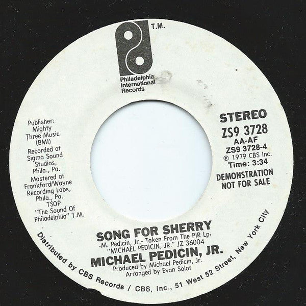 Michael Pedicin, Jr : Song For Sherry / You (7", Promo)