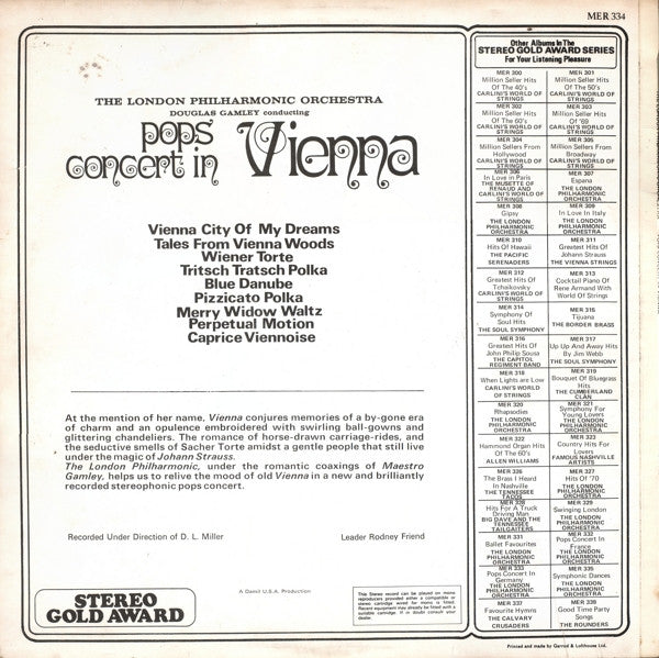 London Philharmonic Orchestra, Douglas Gamley : Pops Concert In Vienna (LP)