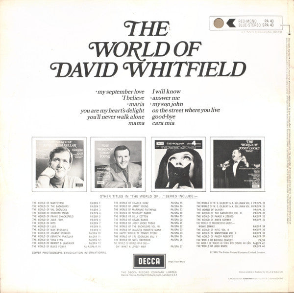 David Whitfield : The World Of David Whitfield (LP, Comp)