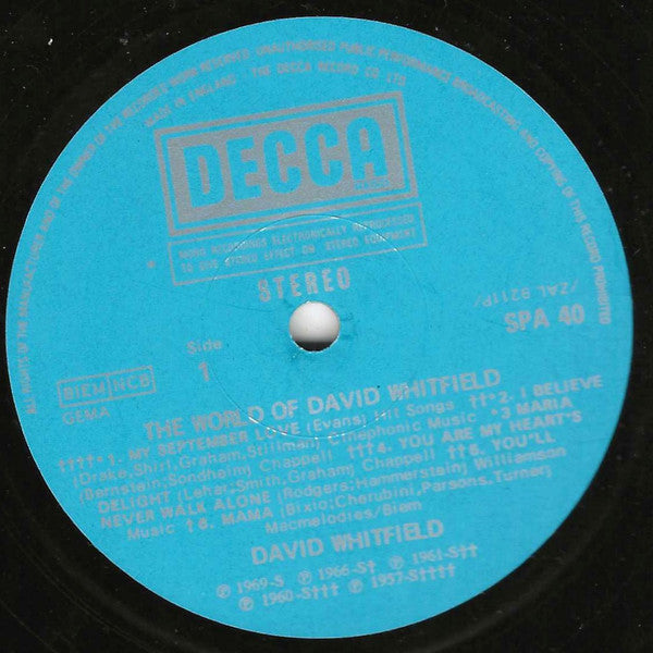 David Whitfield : The World Of David Whitfield (LP, Comp)