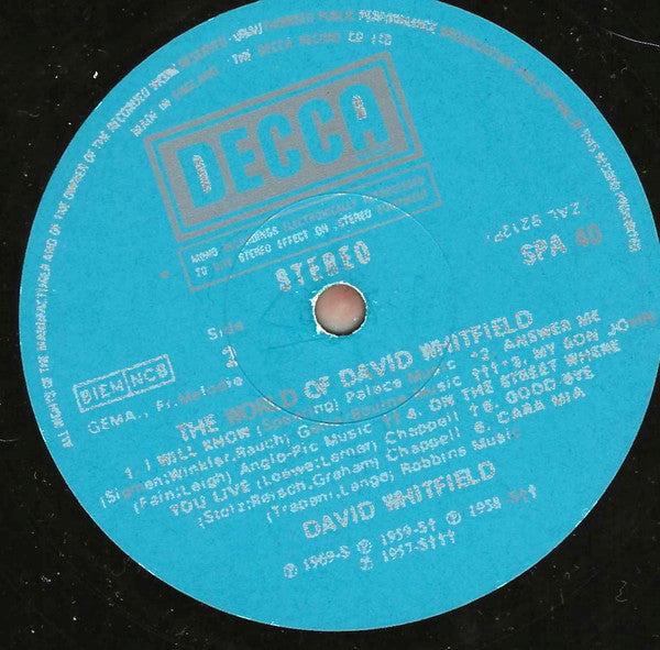 David Whitfield : The World Of David Whitfield (LP, Comp)