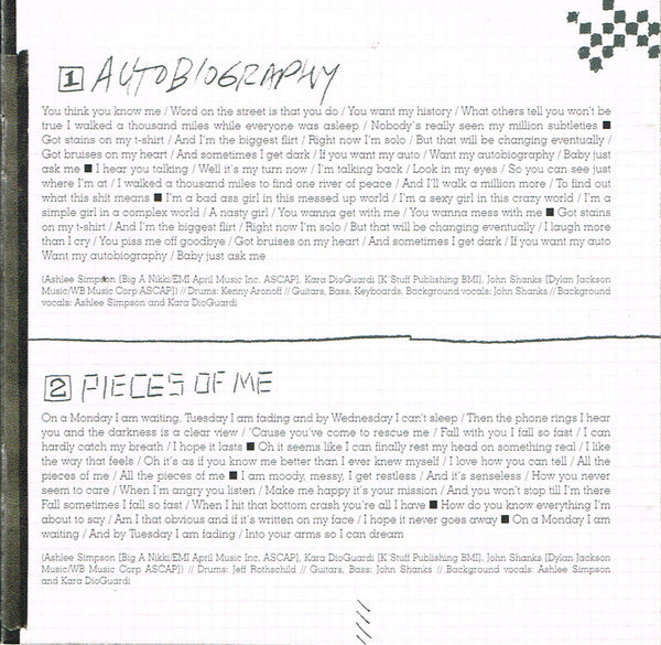 Ashlee Simpson : Autobiography (CD, Album, S/Edition)