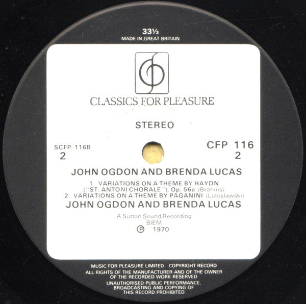 John Ogdon / Brenda Lucas : Two Pianos (LP, Comp)