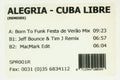 Alegria (2) : Cuba Libre (Remixes) (12", W/Lbl)