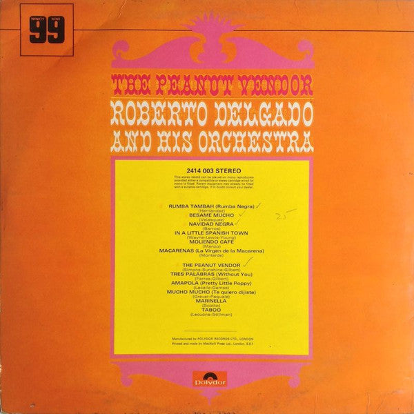 Roberto Delgado & His Orchestra : The Peanut Vendor (LP, RE)