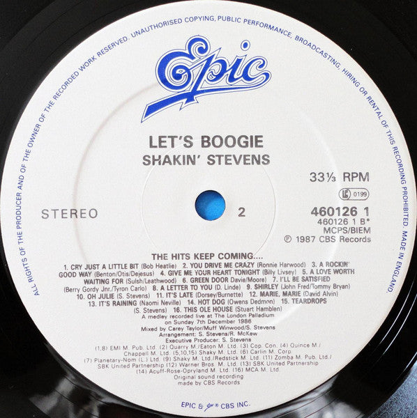 Shakin' Stevens : Let's Boogie (LP, Album)