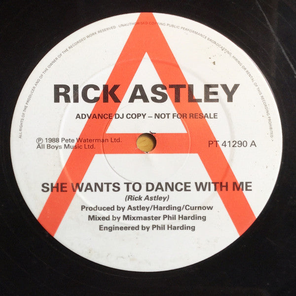 Rick Astley : She Wants To Dance With Me (12", Single, Promo)