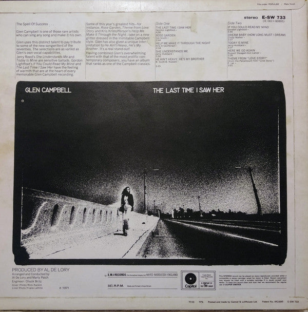 Glen Campbell : The Last Time I Saw Her (LP, Album)
