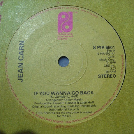 Jean Carn : If You Wanna Go Back (7", Single)