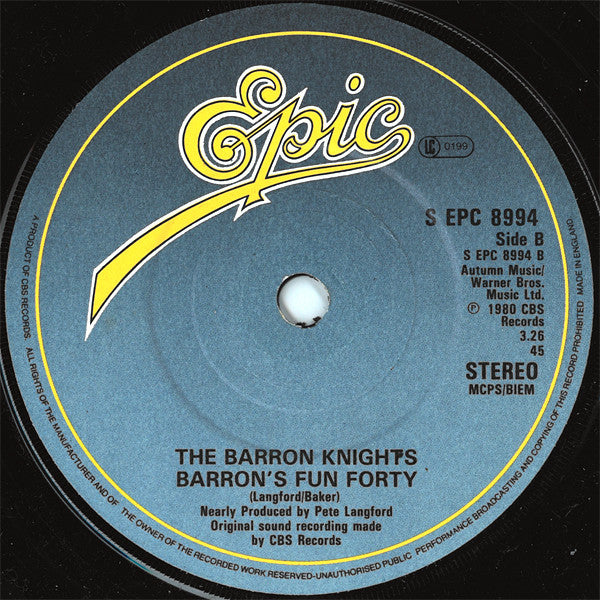 The Barron Knights : The Sit Song (7", Single, Pap)