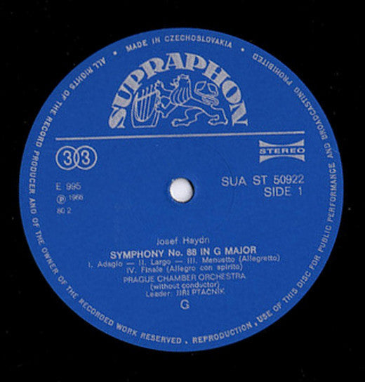Joseph Haydn : Symphony No. 103 In E Flat "Paukenwirbel" / Symphony No. 88 In G Major (LP, Album, RP)