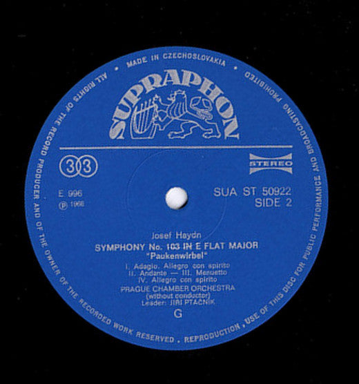 Joseph Haydn : Symphony No. 103 In E Flat "Paukenwirbel" / Symphony No. 88 In G Major (LP, Album, RP)