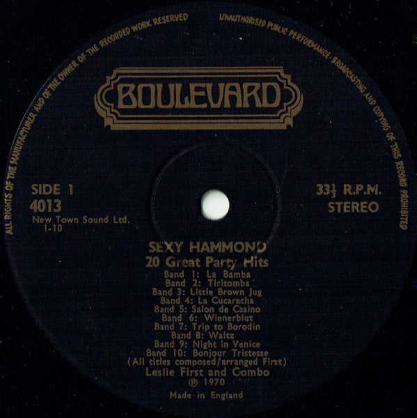 Leslie First & Combo : Sexy Hammond (Volume 1) (LP, Album)