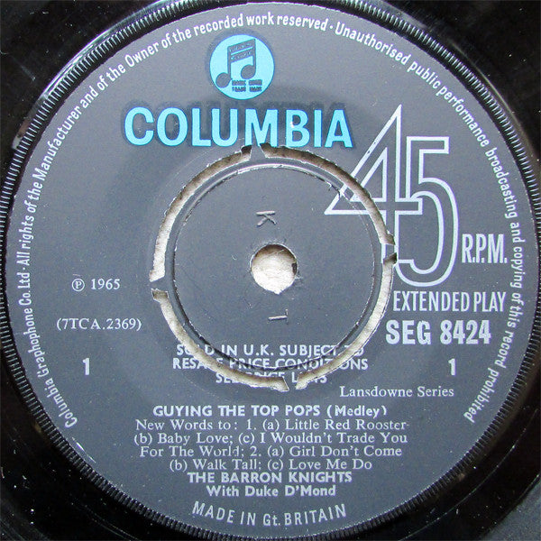 The Barron Knights With Duke D'Mond : Guying The Top Pops (7", EP)