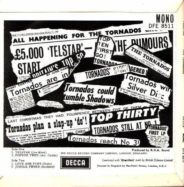 The Tornados : Telstar (7", EP, Mono)
