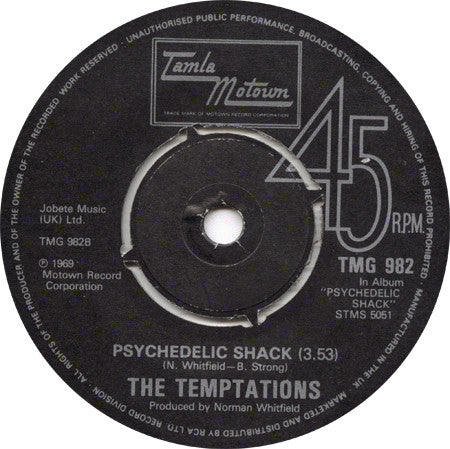The Temptations : Cloud Nine / Psychedelic Shack (7", Single)
