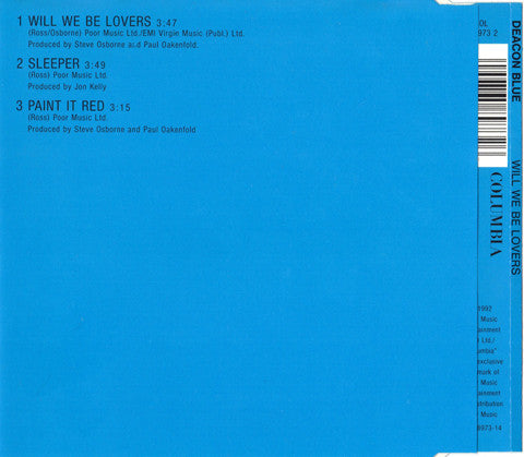Deacon Blue : Will We Be Lovers (CD, Maxi)