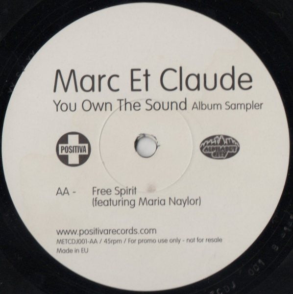 Marc Et Claude : You Own The Sound Album Sampler (12", Promo, Smplr)