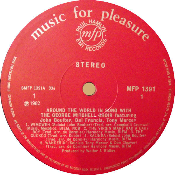 The George Mitchell Choir : Around The World In Song (LP, Album, RE)