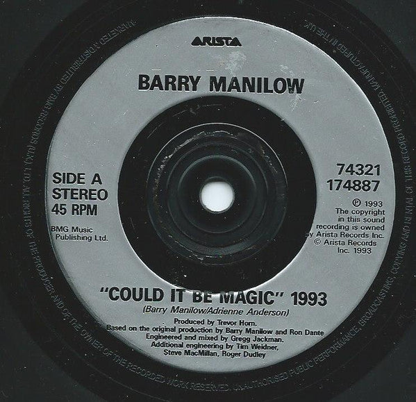 Barry Manilow : Could It Be Magic 1993 (7", Single)